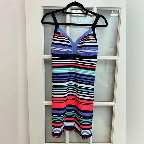 ZeroXposur Swimwear Tankini Swim Top Dress Padded Cups Stripes Size Small S - Picture 7 of 7